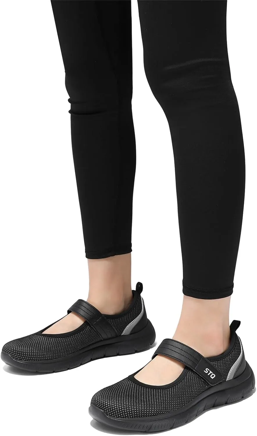 STQ Womens Walking Shoes Orthopedic Shoes Adjustable Non Slip Mary Jane Shoes