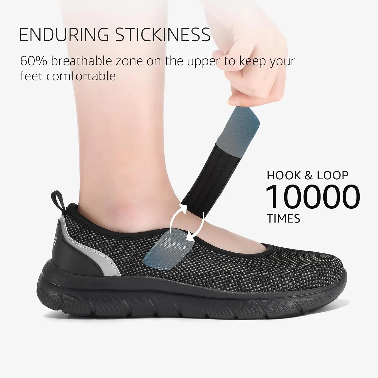 STQ Womens Walking Shoes Orthopedic Shoes Adjustable Non Slip Mary Jane Shoes