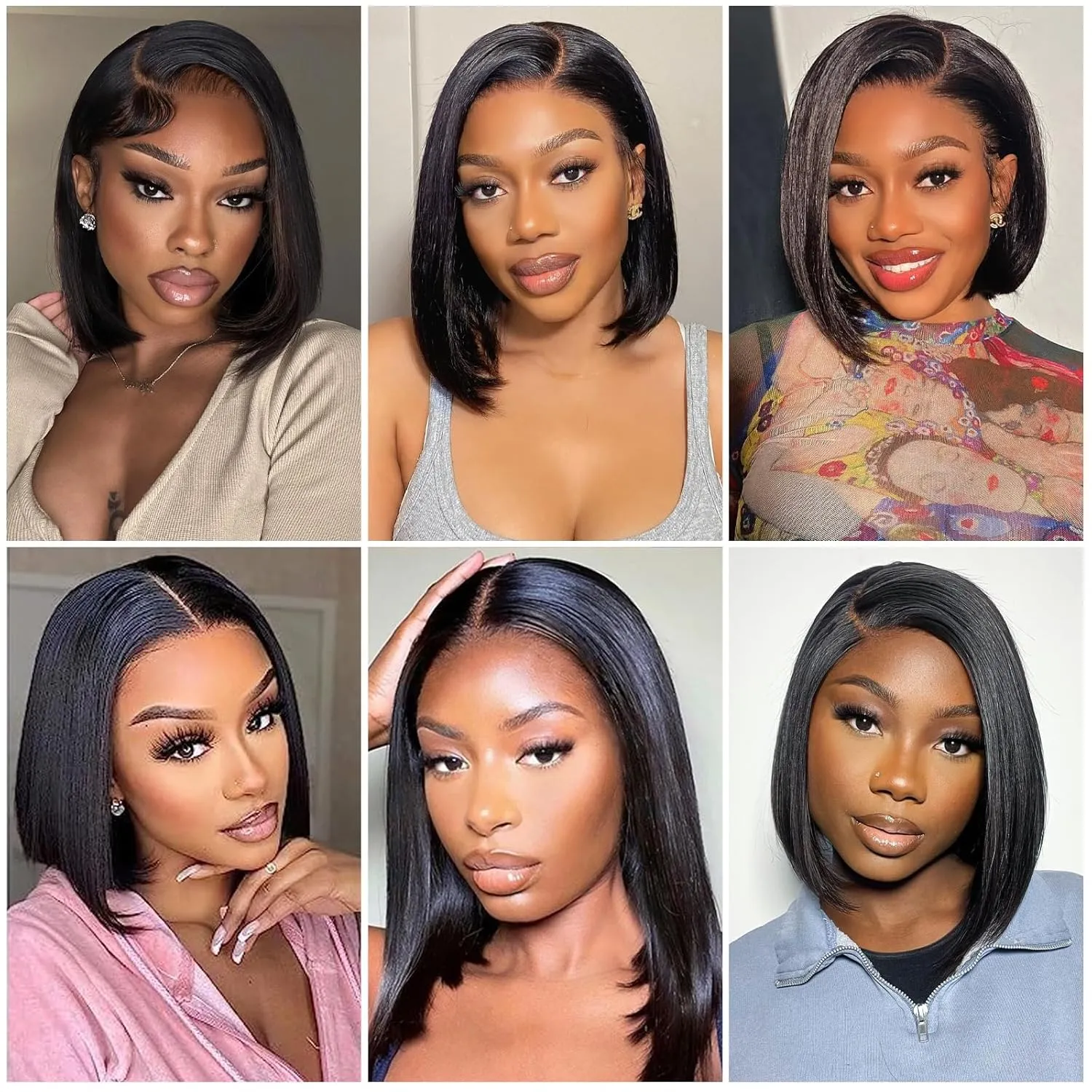 Straight Bob Wig Human Hair 12 Inch 13x4 HD Lace Front Wigs for Black Women Glueless Short Bob Lace Frontal Wig Human Hair Pre Plucked 150% Density Natural Black
