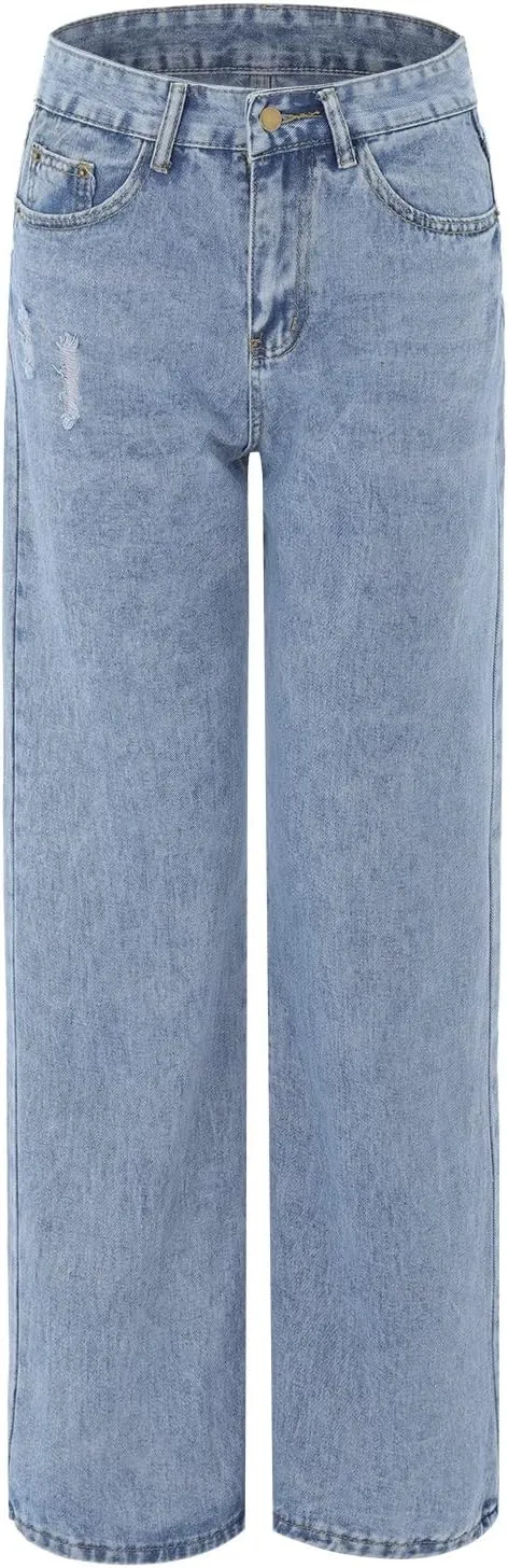 Straight Leg Jeans for Women Straight Leg High Waisted Streetwear 2024 Clothes Butt Lifting Jeans for Women