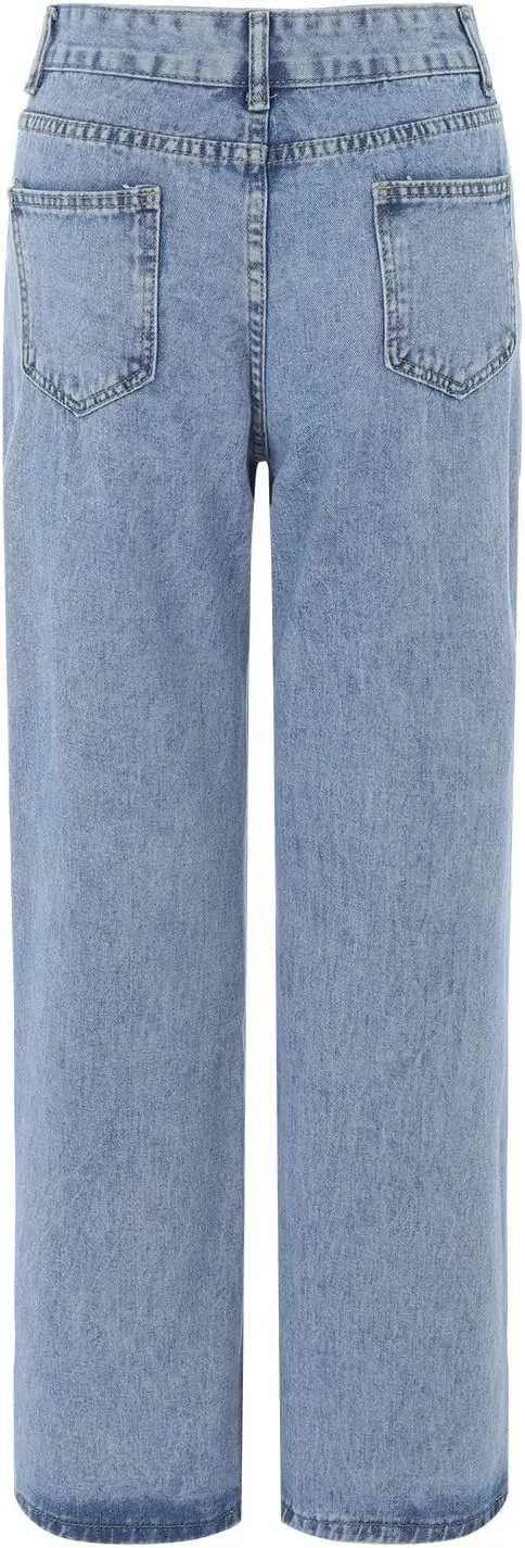 Straight Leg Jeans for Women Straight Leg High Waisted Streetwear 2024 Clothes Butt Lifting Jeans for Women