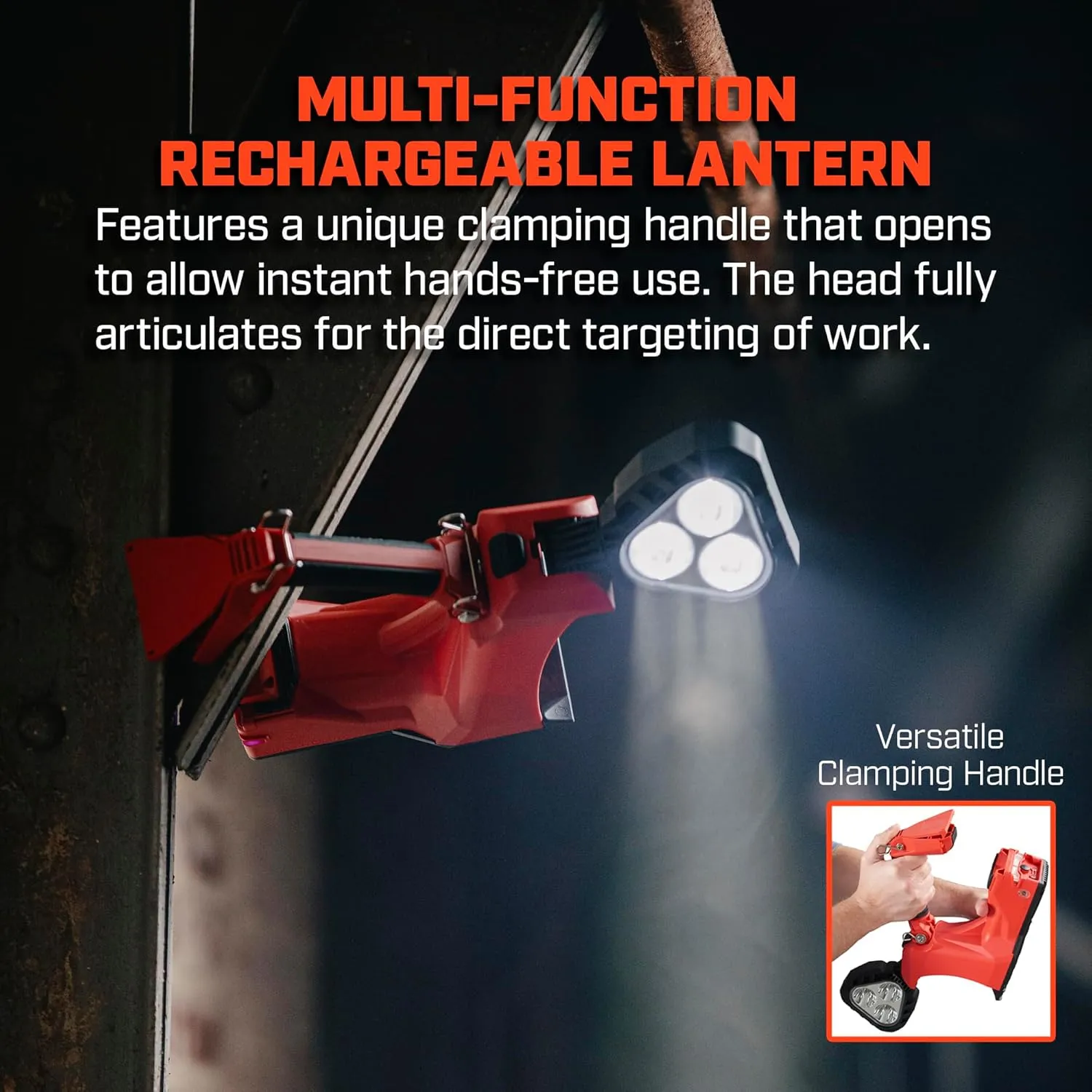 Streamlight 44360 Vulcan Clutch 1700-Lumen Rechargeable Multi-Function Lantern, Light Only, Orange