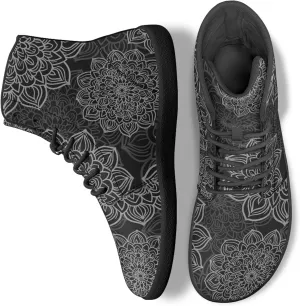 Stylish Print PU Leather High Top Barefoot Sneakers Shoes for Men Women