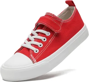 Toddler Shoes for Boys Girls, Kids Canvas Sneakers Classic Adjustable Strap Lace Up Comfortable Lightweight Running Walking Casual Shoes