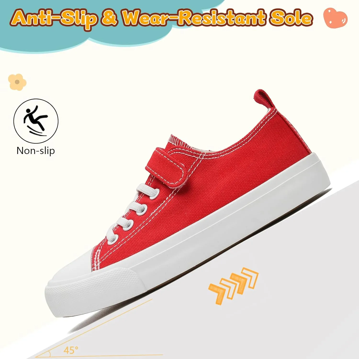 Toddler Shoes for Boys Girls, Kids Canvas Sneakers Classic Adjustable Strap Lace Up Comfortable Lightweight Running Walking Casual Shoes