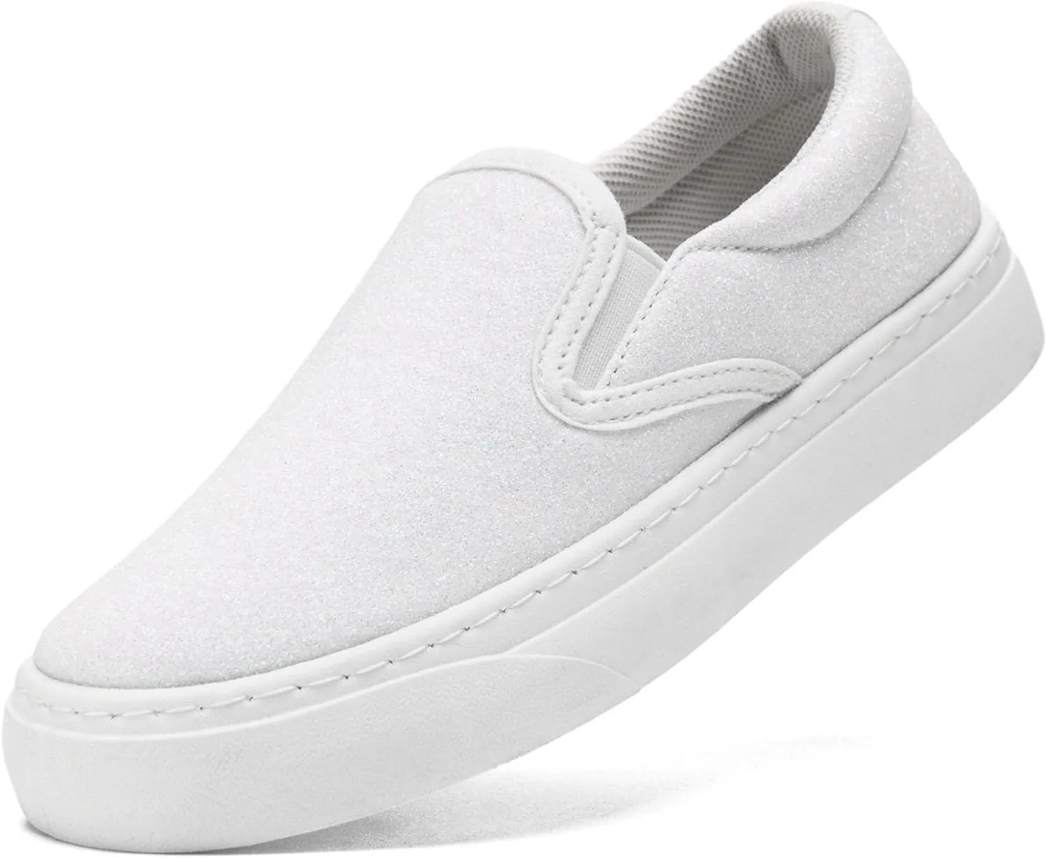 Toddler Sneakers for Girls Boys Low Top Slip On Kids Canvas Casual Shoes Comfortable Walking Sequins Glitter Shoes