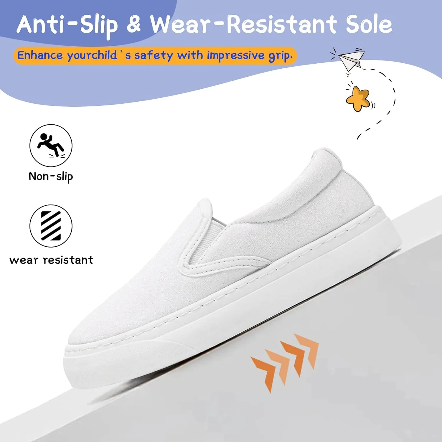 Toddler Sneakers for Girls Boys Low Top Slip On Kids Canvas Casual Shoes Comfortable Walking Sequins Glitter Shoes