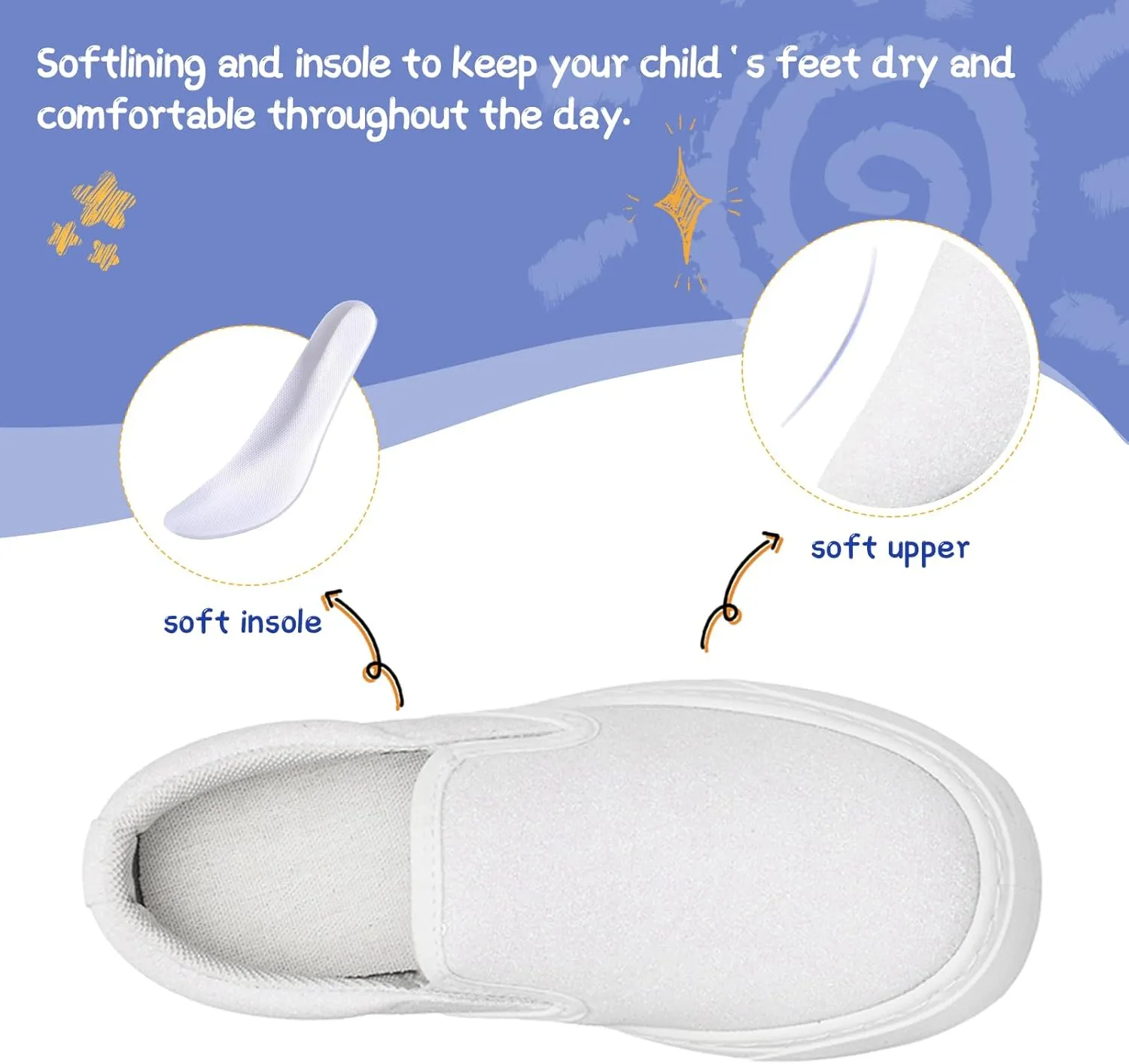 Toddler Sneakers for Girls Boys Low Top Slip On Kids Canvas Casual Shoes Comfortable Walking Sequins Glitter Shoes