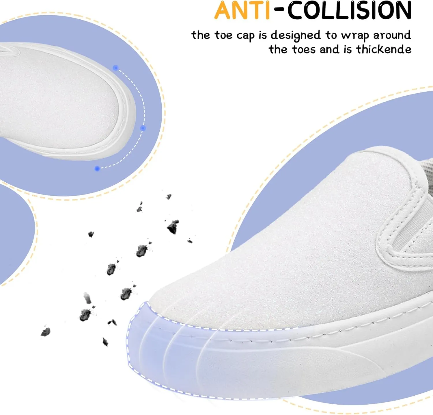 Toddler Sneakers for Girls Boys Low Top Slip On Kids Canvas Casual Shoes Comfortable Walking Sequins Glitter Shoes
