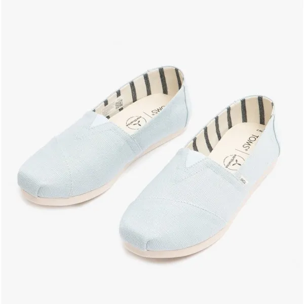 TOMS ALPARGATA Womens Canvas Espadrille Shoes Pastel Blue