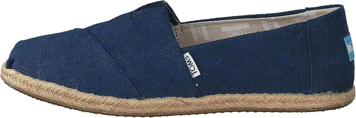 TOMS mens Seasonal Classics fashion sneakers, Navy Washed Canvas Rope Sole, 7.5 US