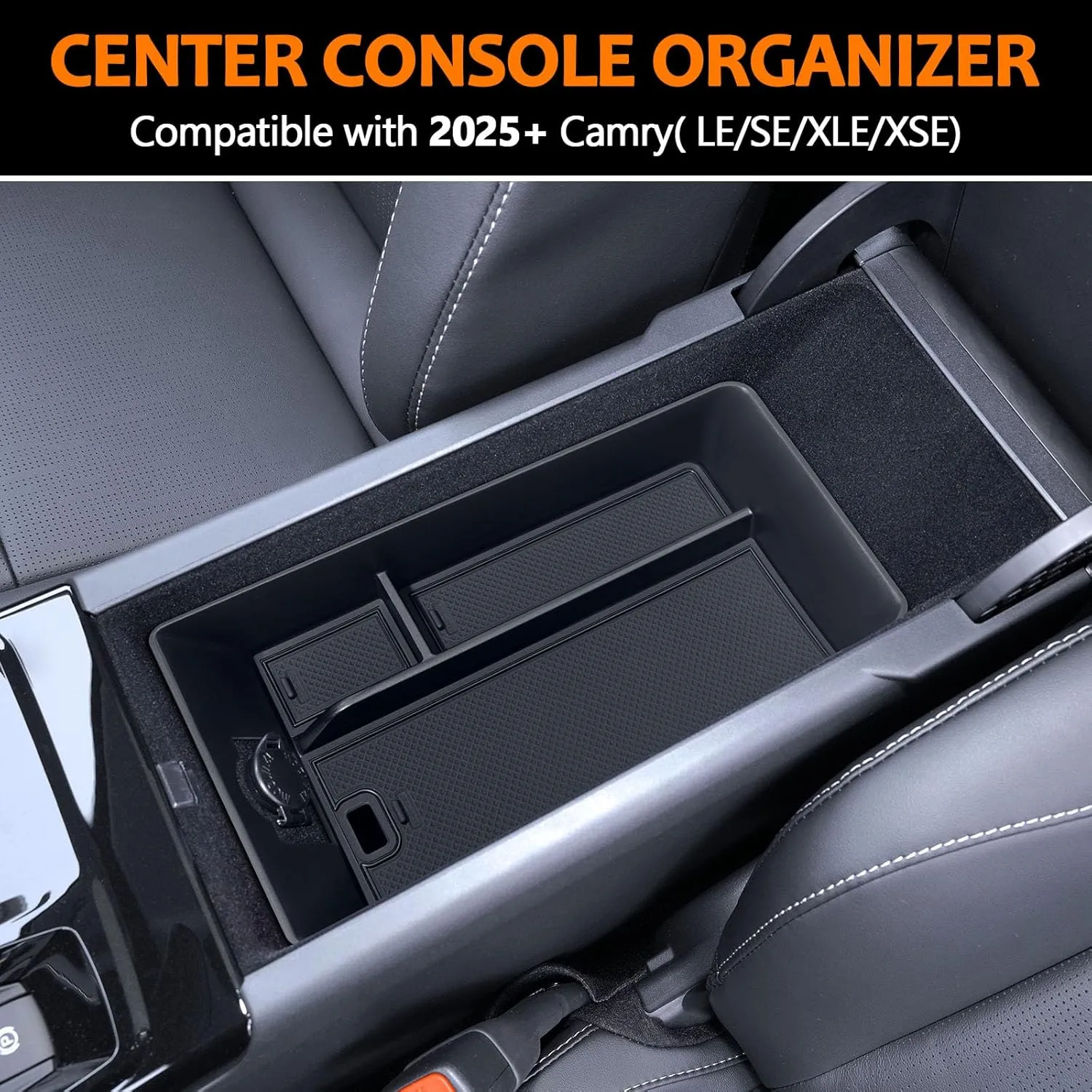 TOPINSTALL 2025 Center Console Tray Compatible with 2025 Toyota Camry (XSE/XLE/SE/LE) Armrest Storage Box Console Organizer for 9th Gen Camry Interior Accessories