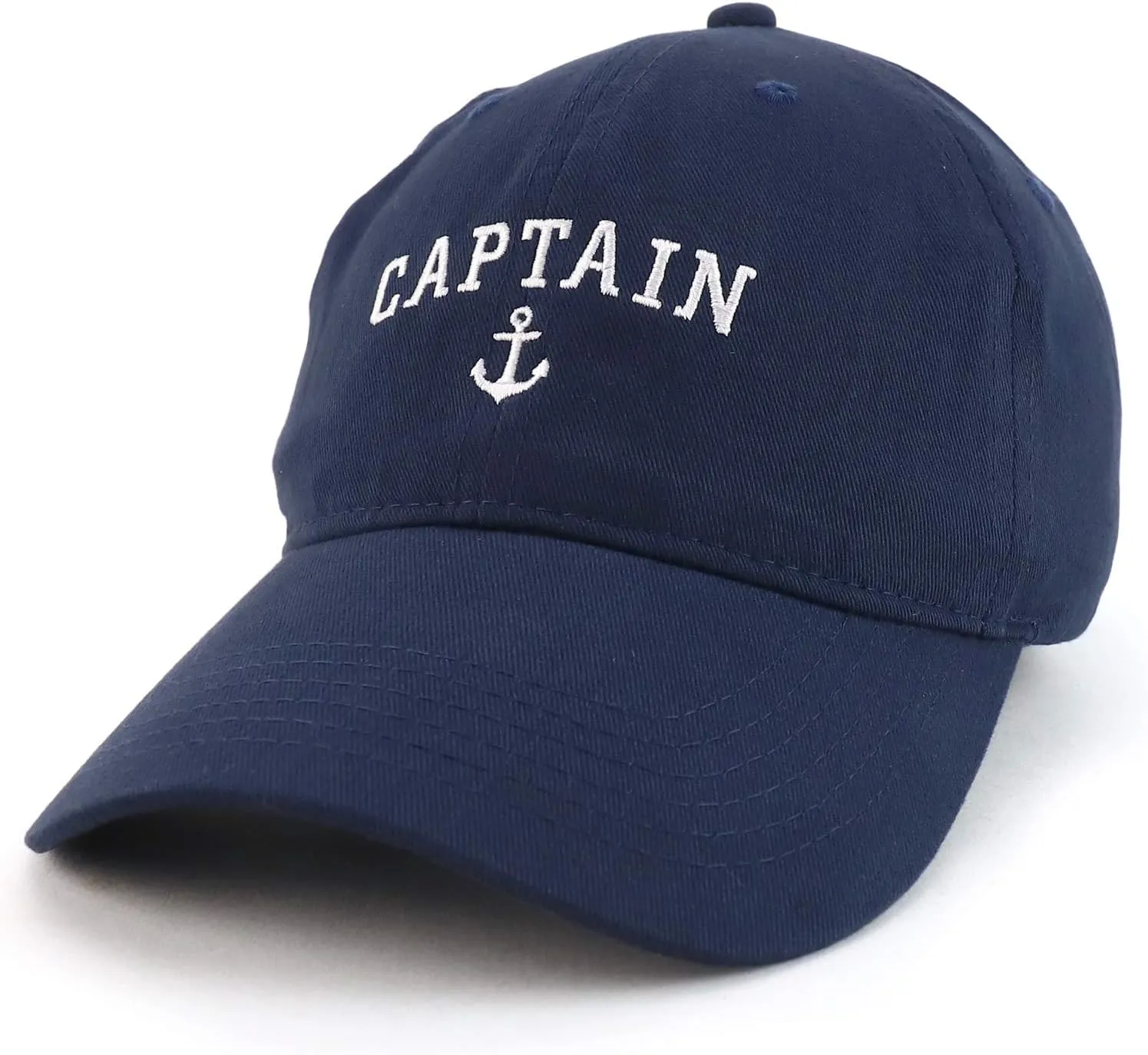 Trendy Apparel Shop Captain Anchor Embroidered Soft Crown 100% Brushed Cotton Cap