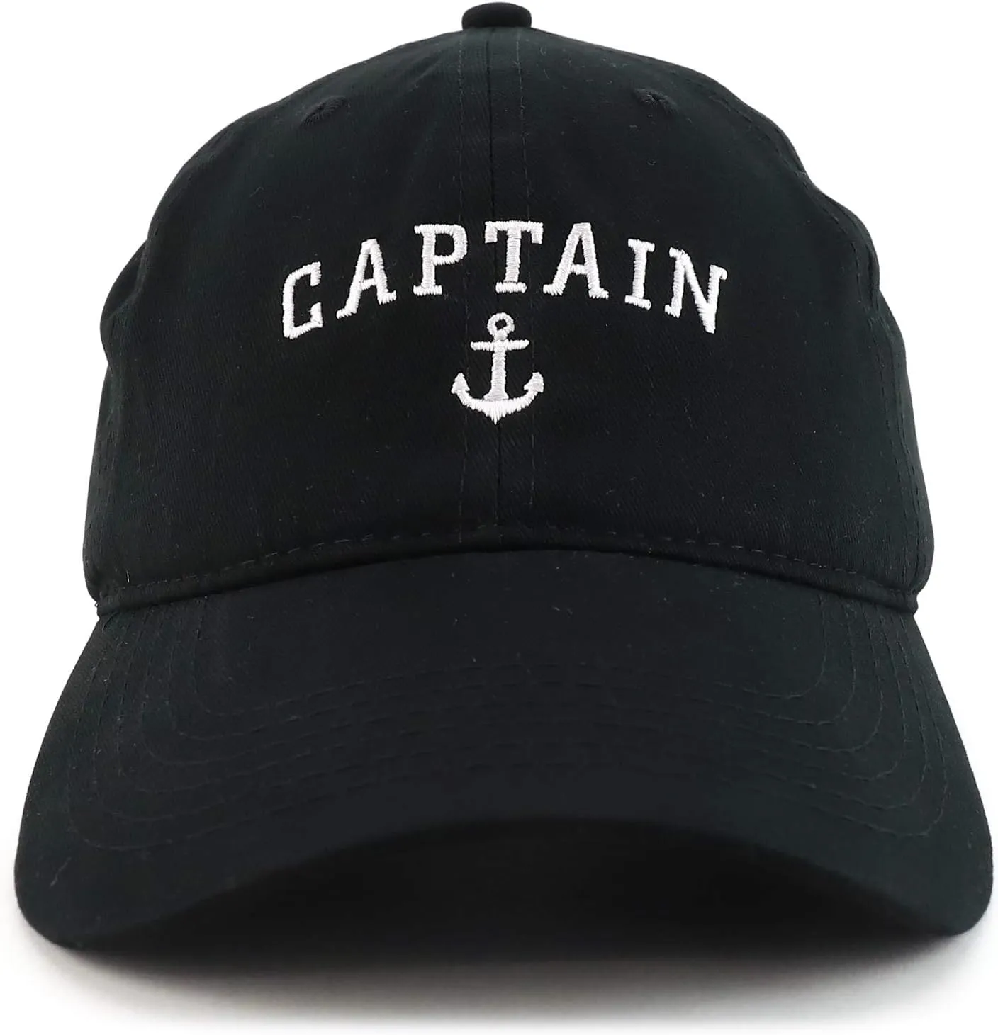 Trendy Apparel Shop Captain Anchor Embroidered Soft Crown 100% Brushed Cotton Cap
