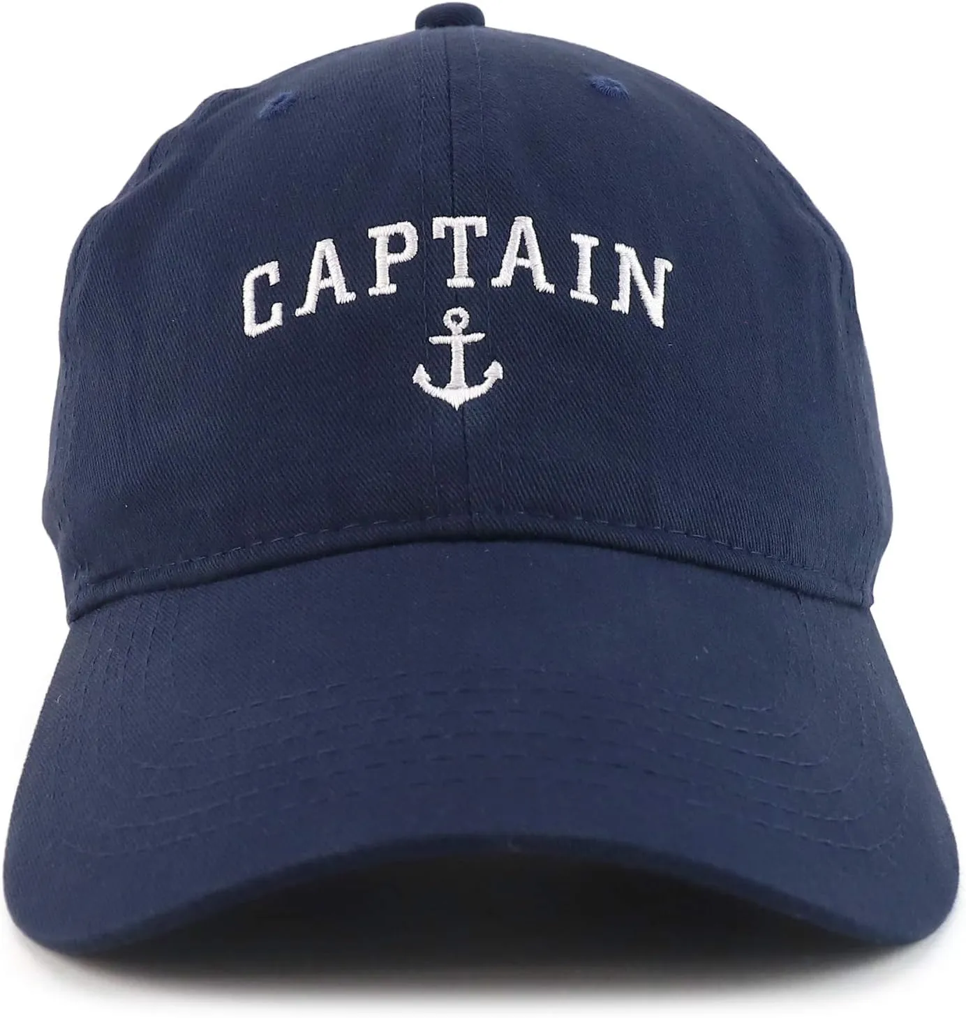 Trendy Apparel Shop Captain Anchor Embroidered Soft Crown 100% Brushed Cotton Cap