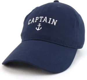 Trendy Apparel Shop Captain Anchor Embroidered Soft Crown 100% Brushed Cotton Cap