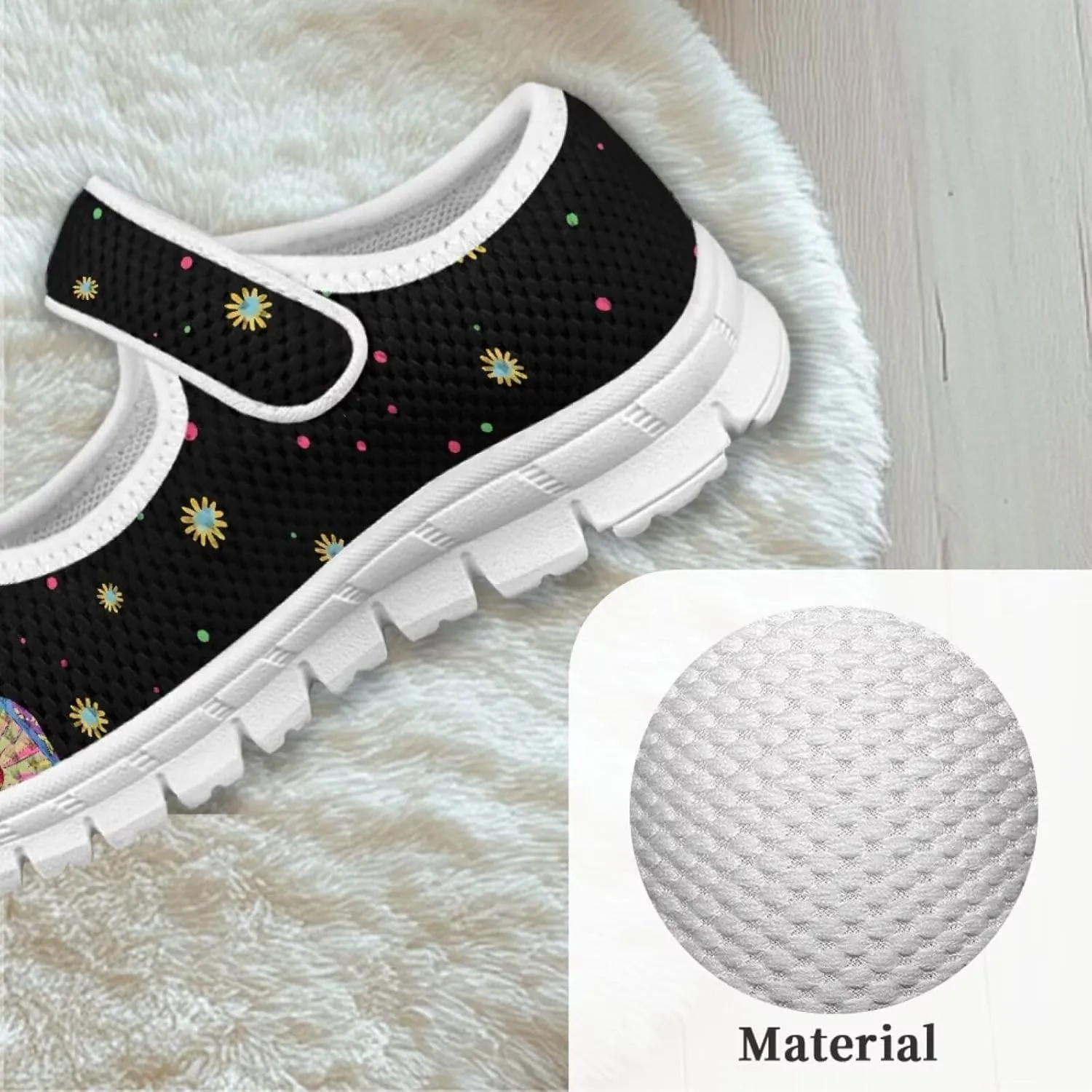 Trippy Mushroom Print Kids Mary Janes Shoes Non Slip Flower Girl Shoes School Sneakers Dress Shoes
