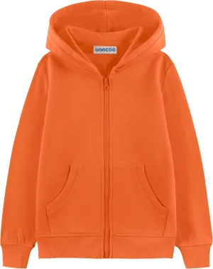 UNACOO Girls Boys Zip Up Hoodie Soft Fleece Sweatshirt Kids Hoodies for Toddler Zipper hoodie Jacket (Age 3-12 Years)