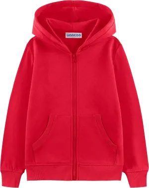 UNACOO Girls Boys Zip Up Hoodie Soft Fleece Sweatshirt Kids Hoodies for Toddler Zipper hoodie Jacket (Age 3-12 Years)