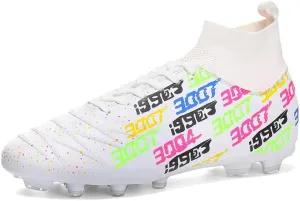 Unisex-Cleats Soccer Shoes for Big Boy Fg/Ag High-top Spikes Football Shoes for Younth Professional Training Turf Indoor Ankle Boots Athletic Sneake
