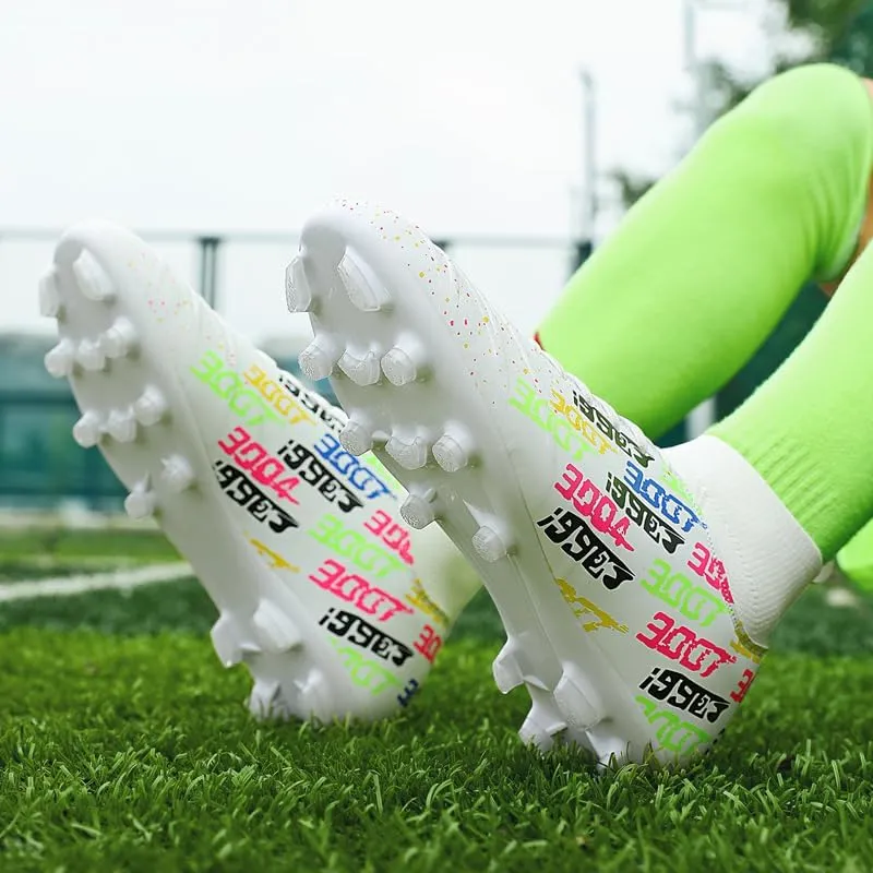 Unisex-Cleats Soccer Shoes for Big Boy Fg/Ag High-top Spikes Football Shoes for Younth Professional Training Turf Indoor Ankle Boots Athletic Sneake
