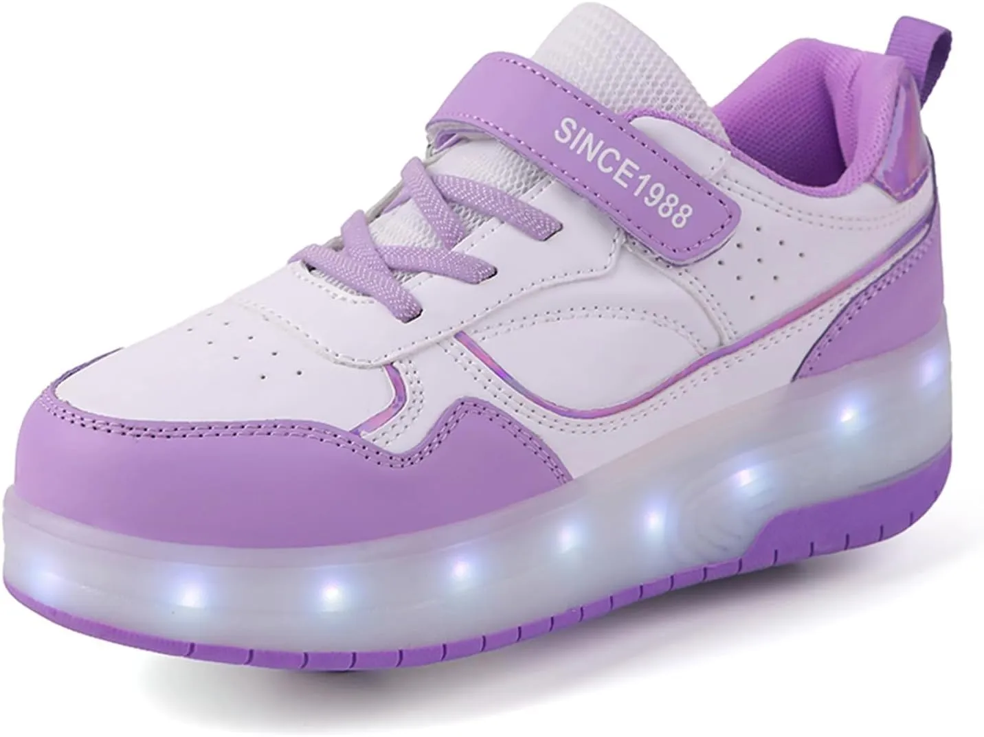 Unisex Roller Shoes Kids Sparkling Wheels Shoes Girls Light up Roller Skates Sneakers Boys Rechargeable Flashing Sneakers for Gift