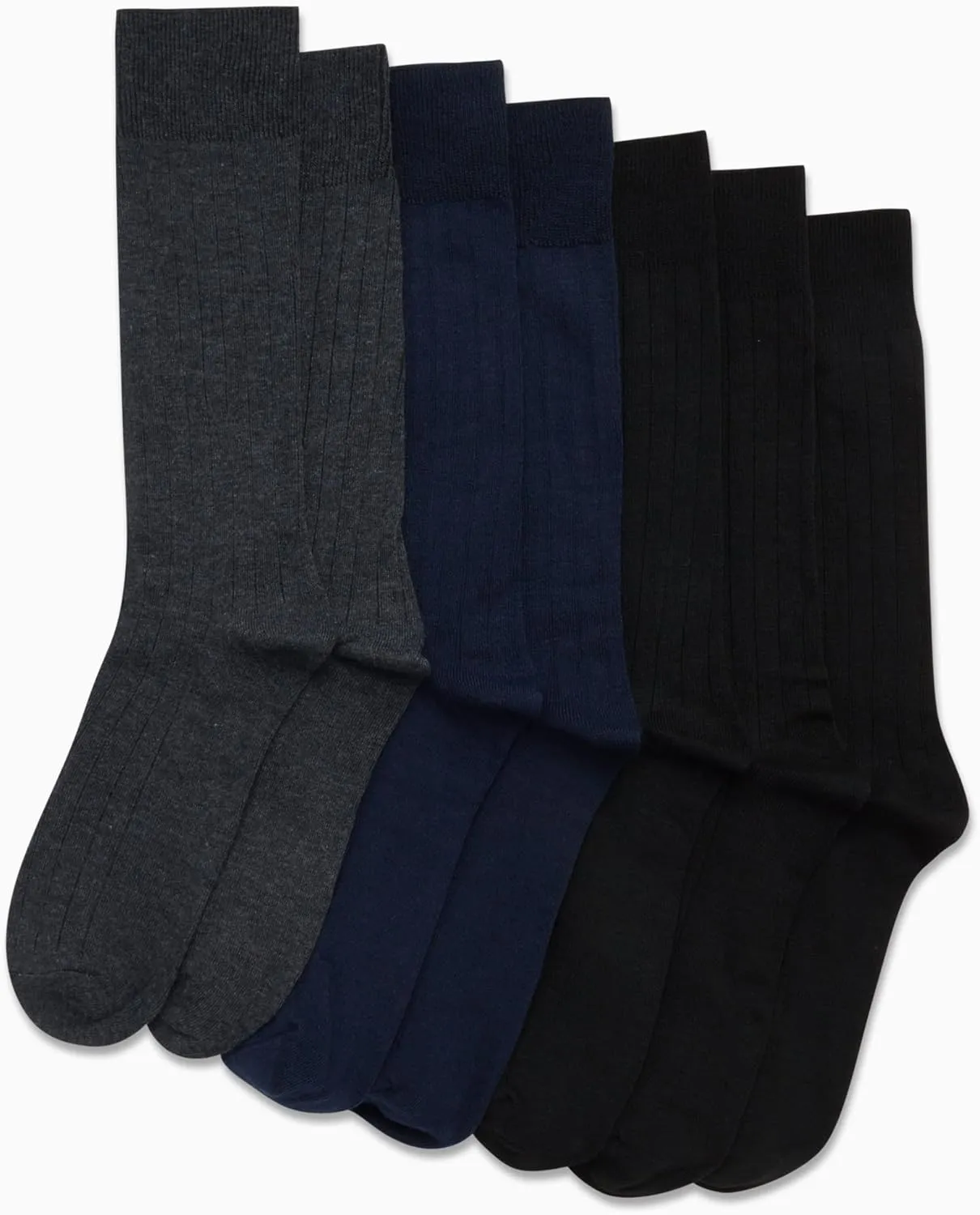 Van Heusen Mens Dress Socks - 7 Pack Soft Stretch Moisturing Wicking Work Crew Socks for Men (Sizes: 6-12.5)