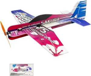 Viloga Upgrade 3D EPP Plane Sakura Aerobatic Flying Airplane, 420mm Durable Foam RC Plane Kit to Build for Adults (KIT, PP Sakura, Not Including Radio Control and Electronic Parts)