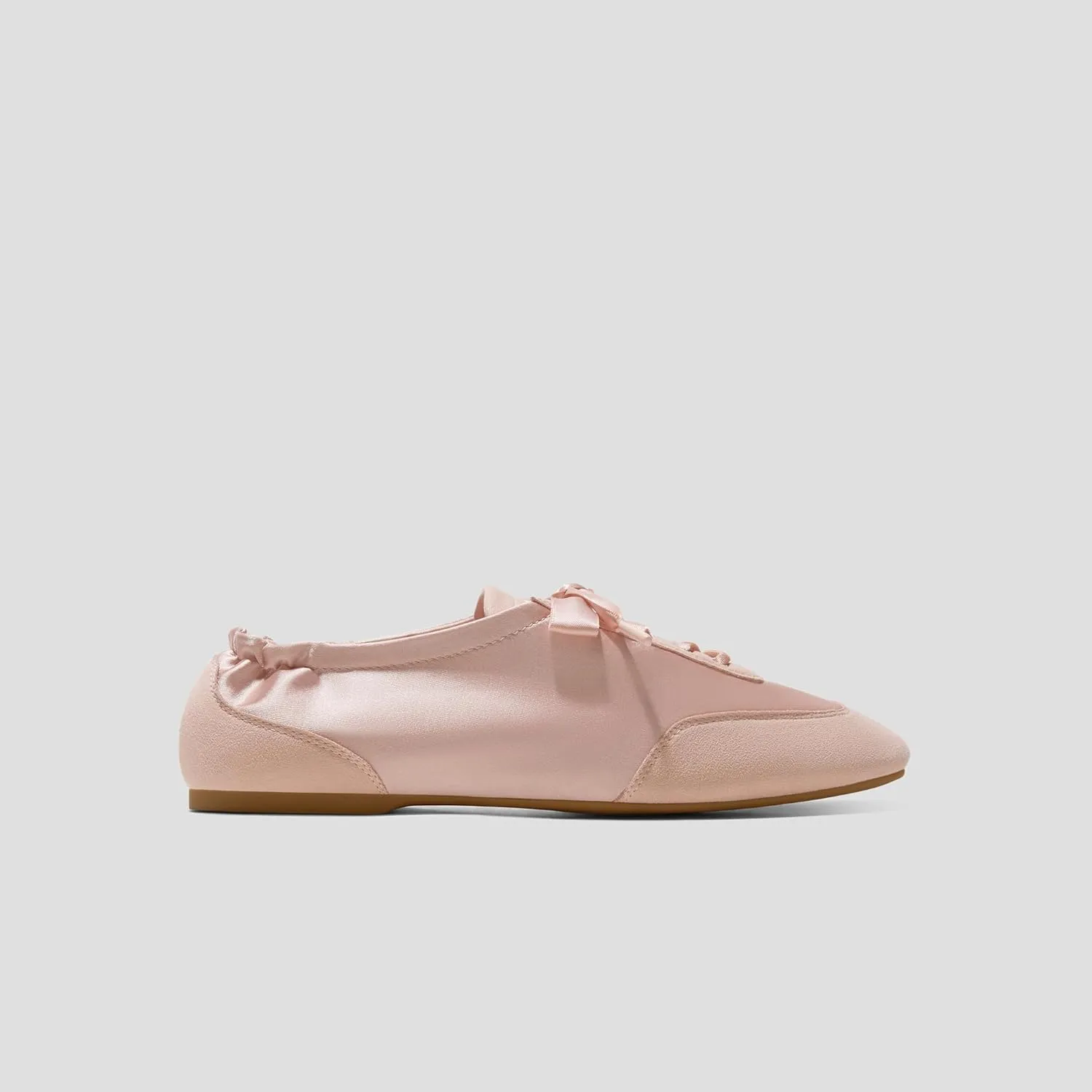 VIVAIA Cristina Square-Toe Lace-Up Satin Sneakerina