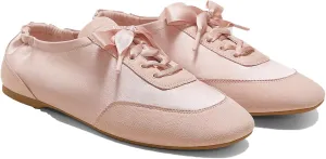 VIVAIA Cristina Square-Toe Lace-Up Satin Sneakerina