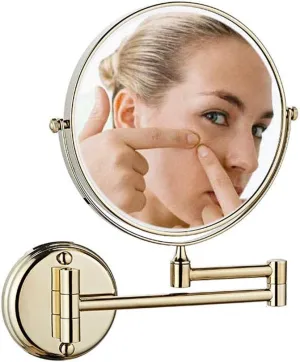 Wall Mounted Makeup Mirror with 3/5/7/10X Magnification, Two-Sided Swivel Wall Mount Mirror, Two-Sided Extendable, 360 Degree Swivel, No Light, for Girls (Color : Matte Black, Size : 7X)