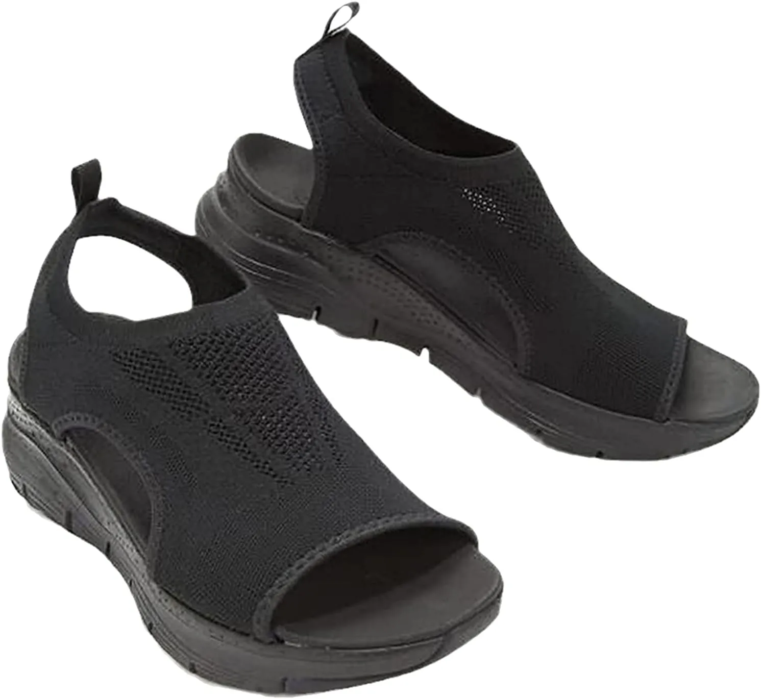 Washable Slingback Orthopedic Slide Sport Sandals, Gradation Thick Bottom Fish Mouth Beach Casual Sandals, Mesh Soft Sole Shoes for Women