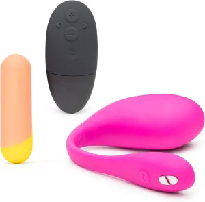 We-Vibe Jive 2 Pink Remote Control Wearable Egg Vibrator & Romp Riot Powerful Massage Bullet Vibrator - Couples Sex Toys Bundle