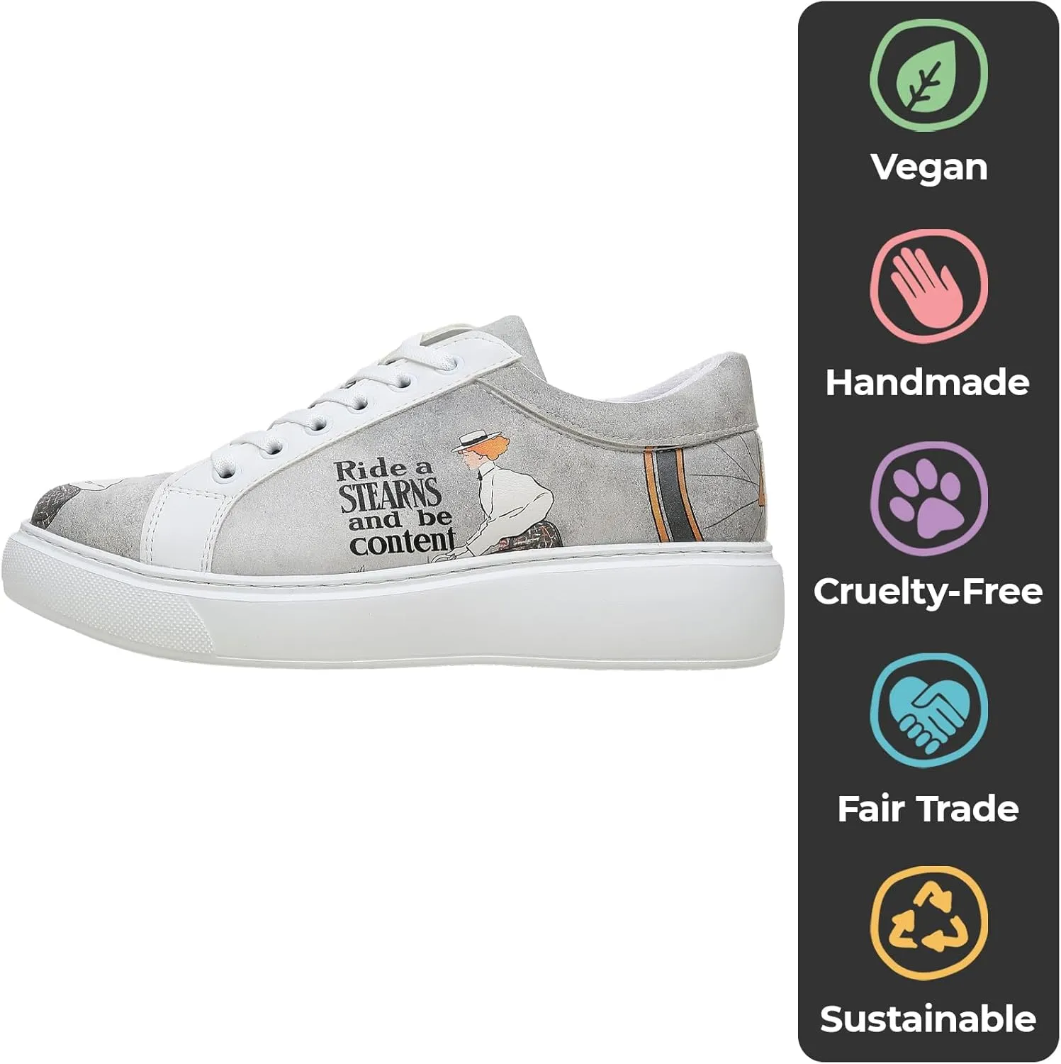 Wedge Platform Sneakers for Women - Handmade Vegan Leather, Unique Chunky Sneakers