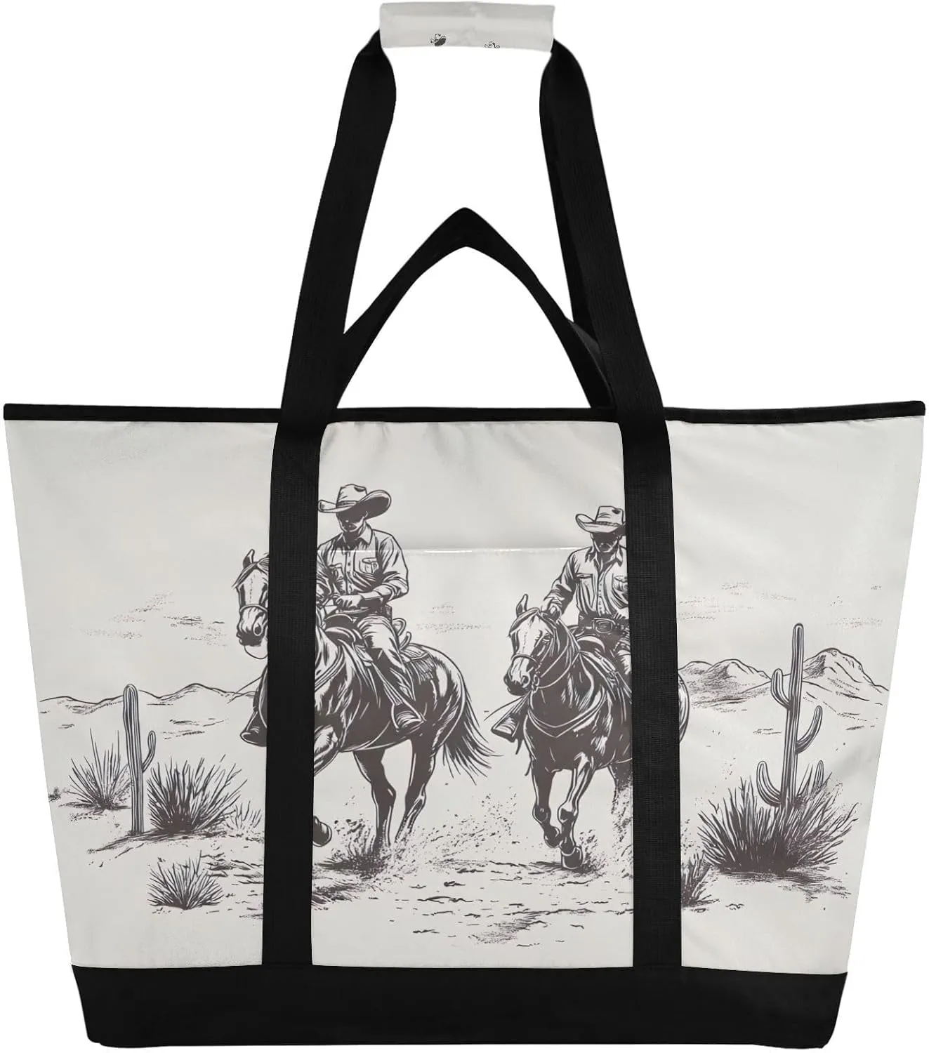 Western Cowboy Reusable Insulated Lunchbox Cooler Bag, Leakproof Kitchen Grocery Bag Collapsible Portable Cooler Tote Bag for Picnic, Camping, Office, Travel