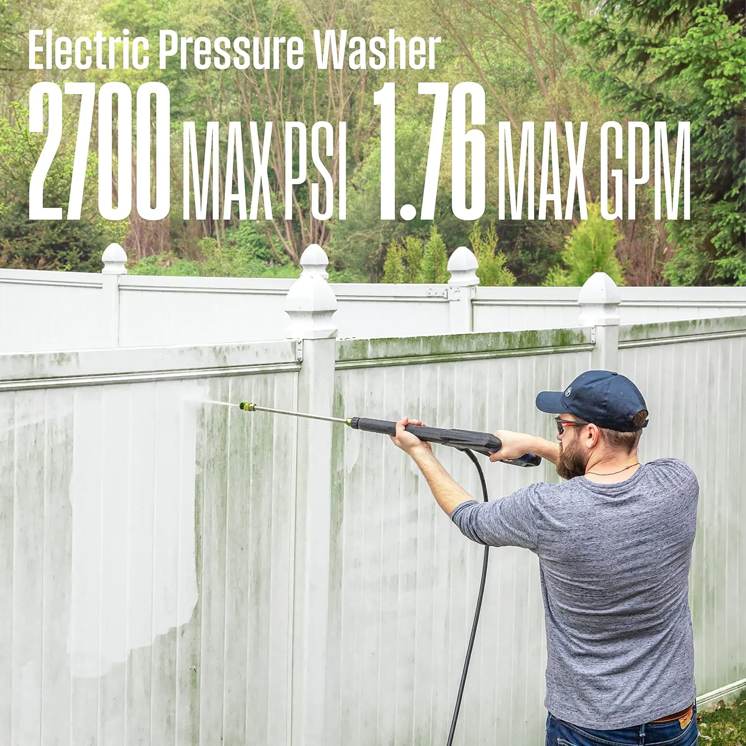 Westinghouse WPX2700e Electric Pressure Washer, 2700 PSI and 1.76 Max GPM & Universal 15” Pressure Washer Surface Cleaner Attachment
