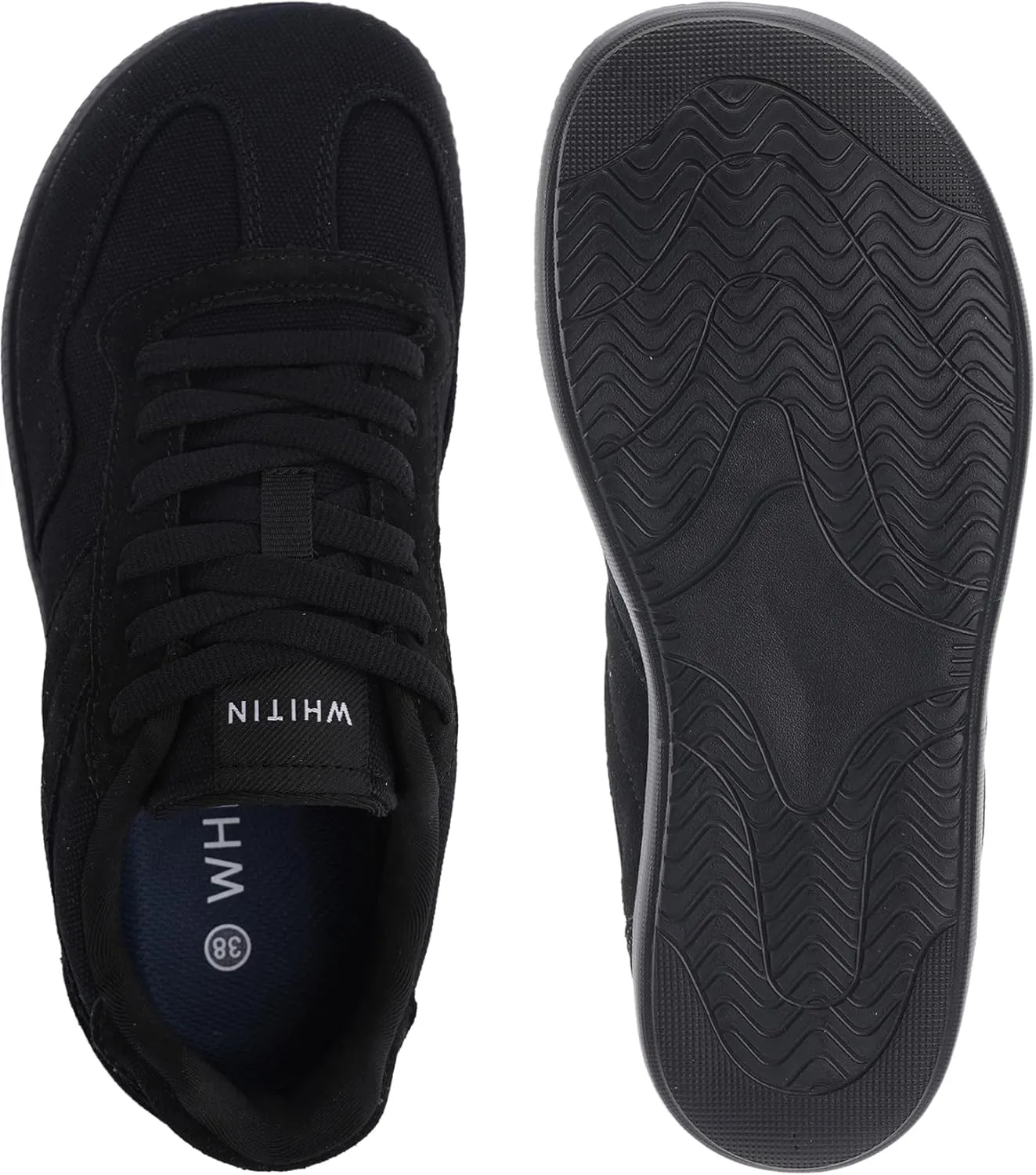 WHITIN Womens Wide Feather Sneakers | Canvas Casual Shoes | Zero Drop Sole