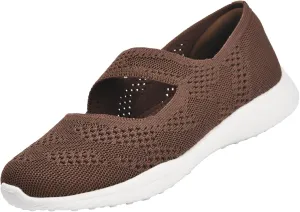 Women Mary Jane Shoes Slip On Walking Flats Comfortable Dressy Knit Washable Casual Nurse Shoe with Arch Support