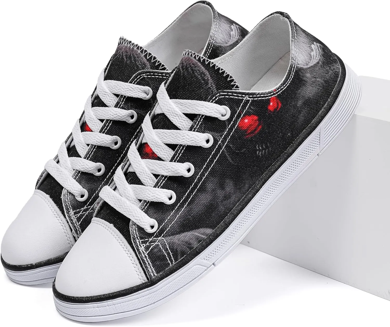 Women Skull Shoes Printed Cool Paisley Print Fashion Sneakers for Teen Men Boys Girls Student Canvas Shoes for Ladies