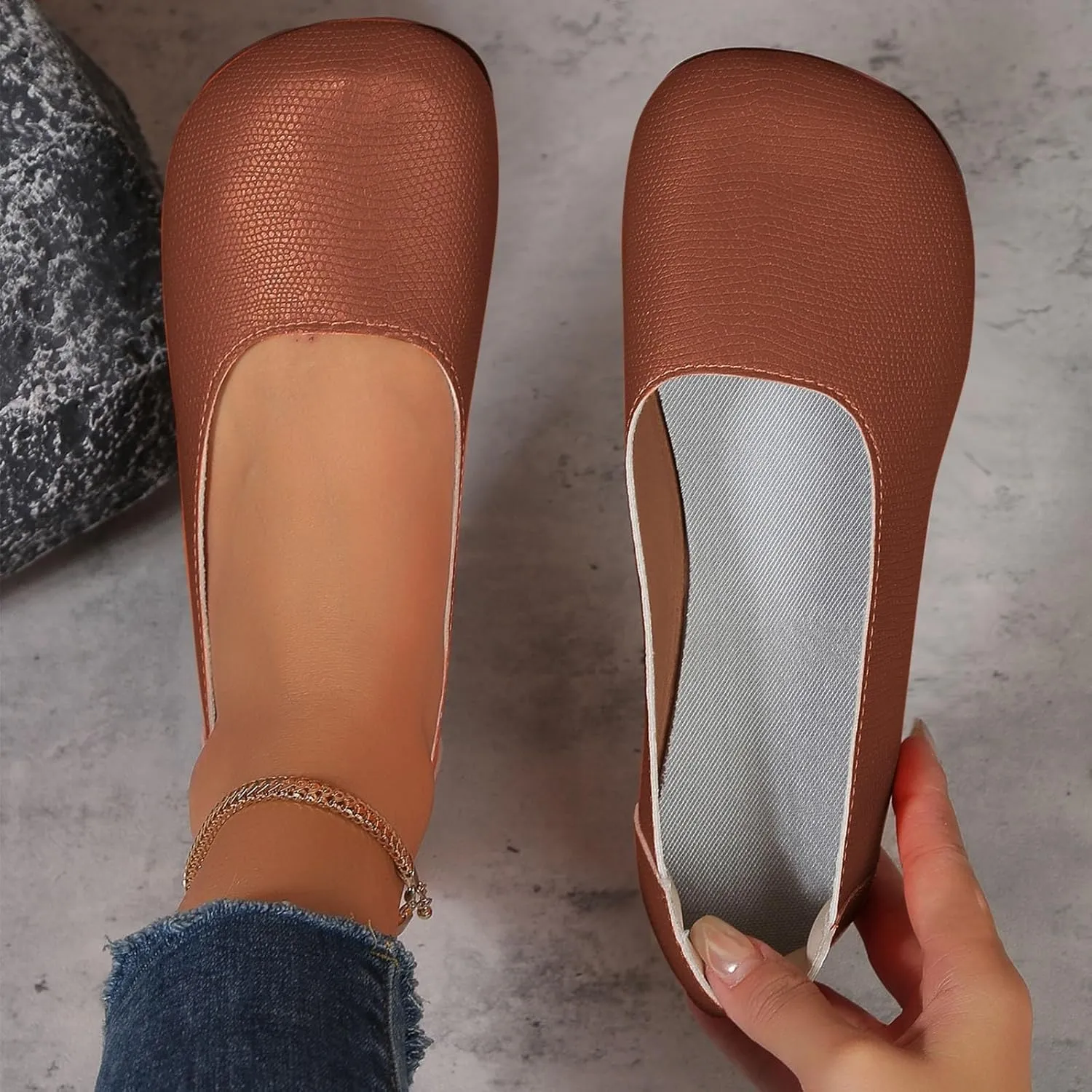 Womens Ballerina Ballet Flats Shoes Wide Width Soft Flats Comfort Foldable Round Toe Dressy Comfortable Slip On Dress Shoes