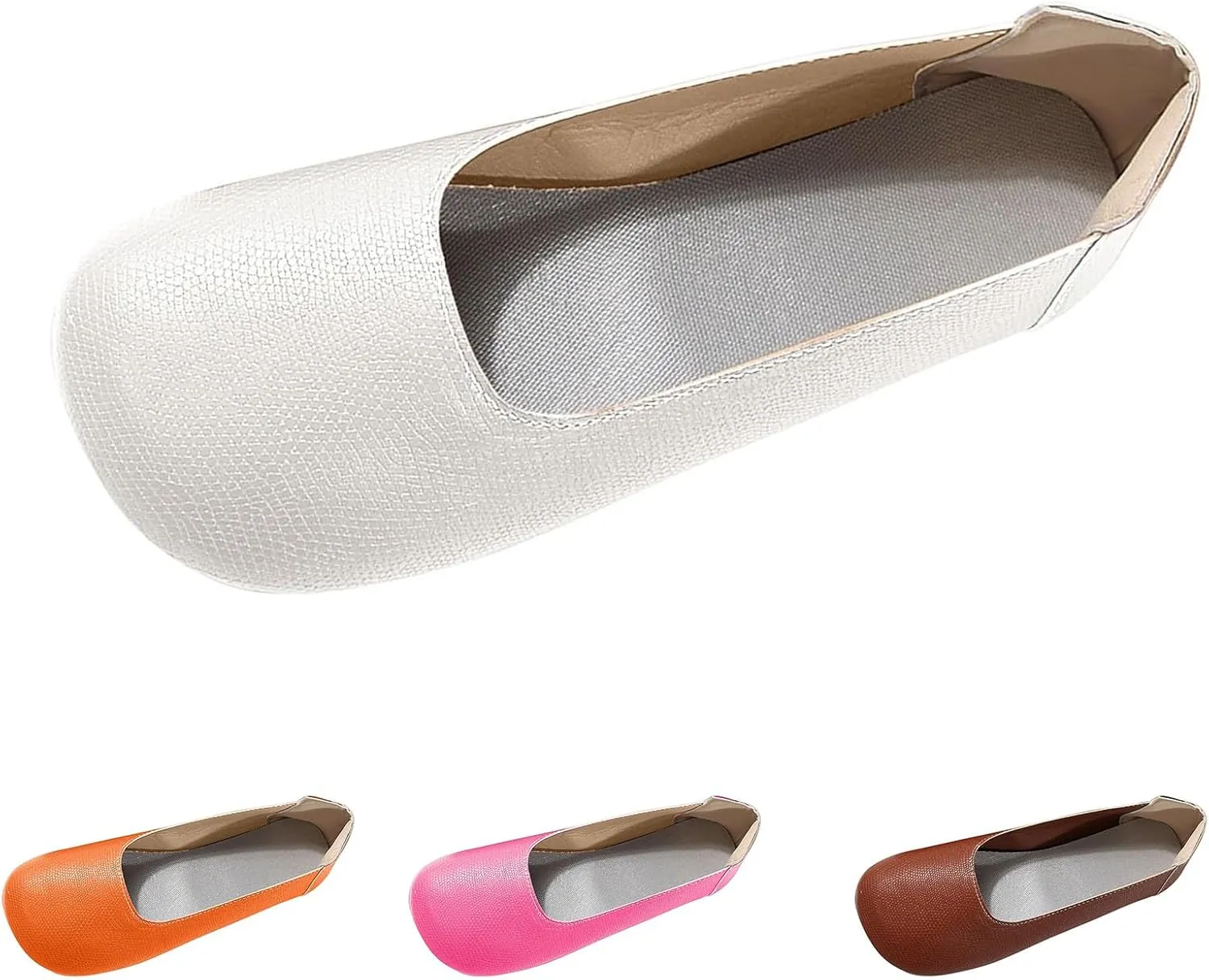 Womens Ballerina Ballet Flats Shoes Wide Width Soft Flats Comfort Foldable Round Toe Dressy Comfortable Slip On Dress Shoes