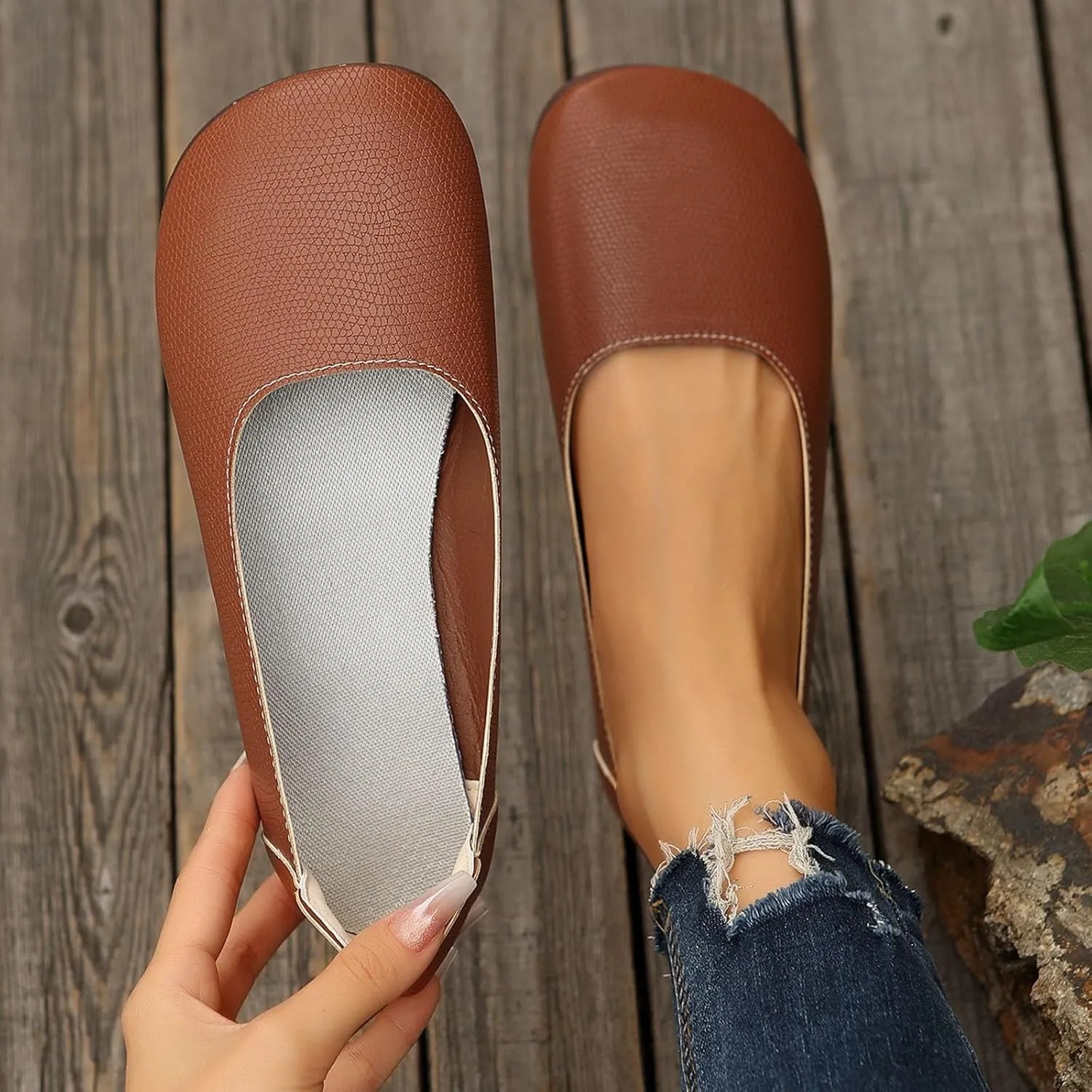 Womens Ballerina Ballet Flats Shoes Wide Width Soft Flats Comfort Foldable Round Toe Dressy Comfortable Slip On Dress Shoes