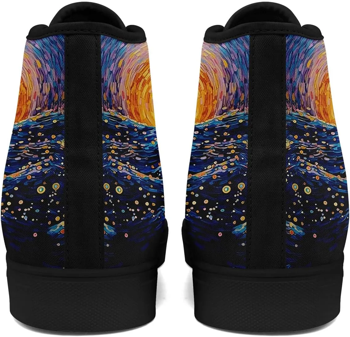 Women's Canvas Night Sky High Top Shoes Sneakers Unisex Casual Lace Up Versatile Shoes
