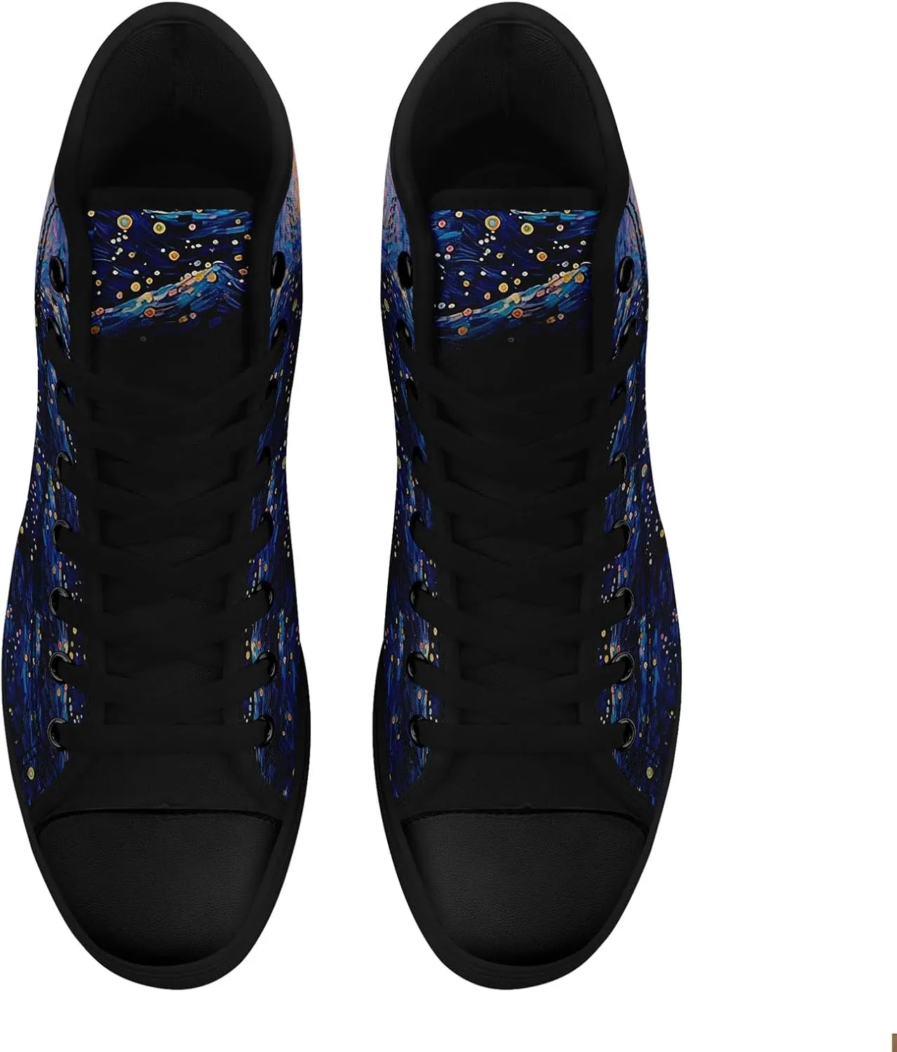 Women's Canvas Night Sky High Top Shoes Sneakers Unisex Casual Lace Up Versatile Shoes
