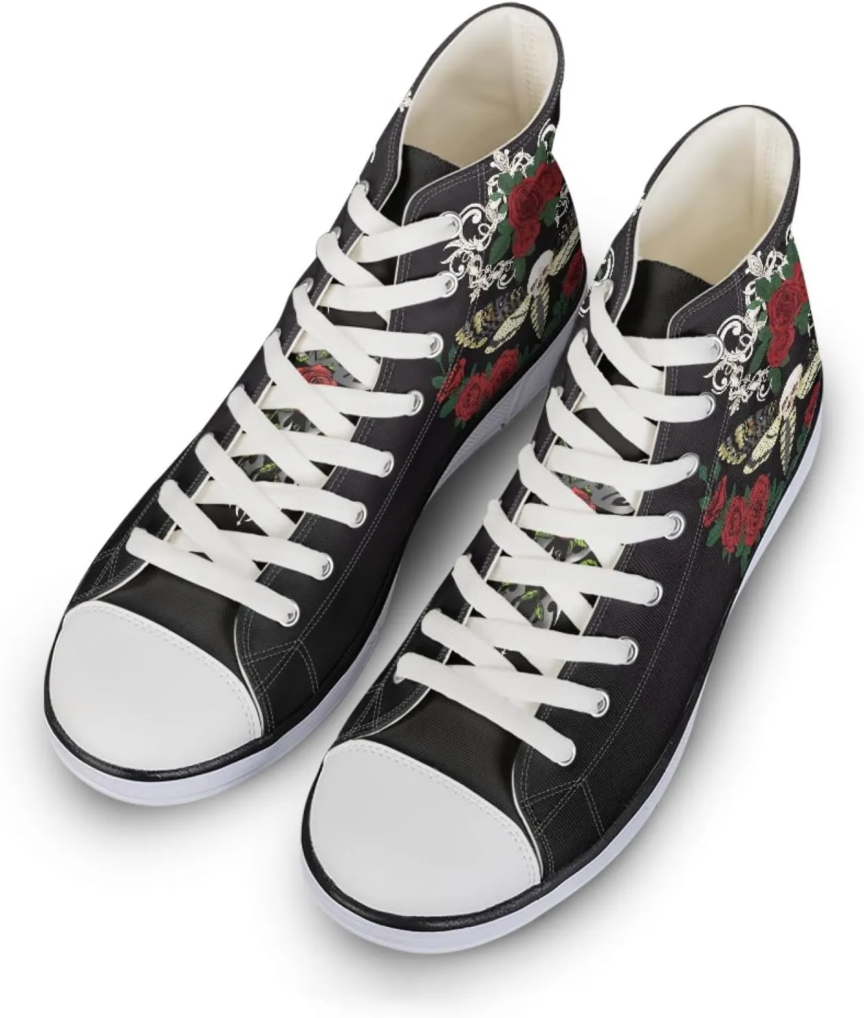 Womens Canvas Shoes High Top Sneakers for Women Classic Lace Up Walking Shoes Personalized Girls Walking Shoes