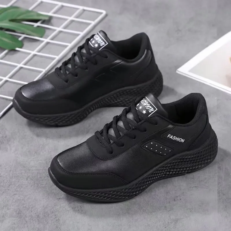 Womens Comfortable Synthetic Leather Walking Sneakers for Travel Sport