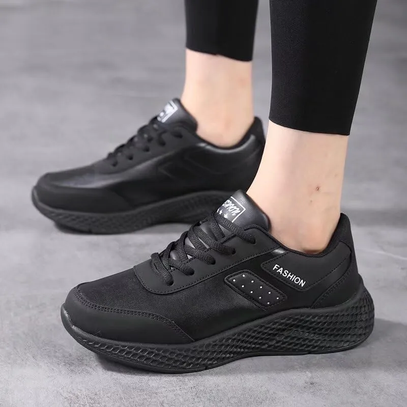 Womens Comfortable Synthetic Leather Walking Sneakers for Travel Sport