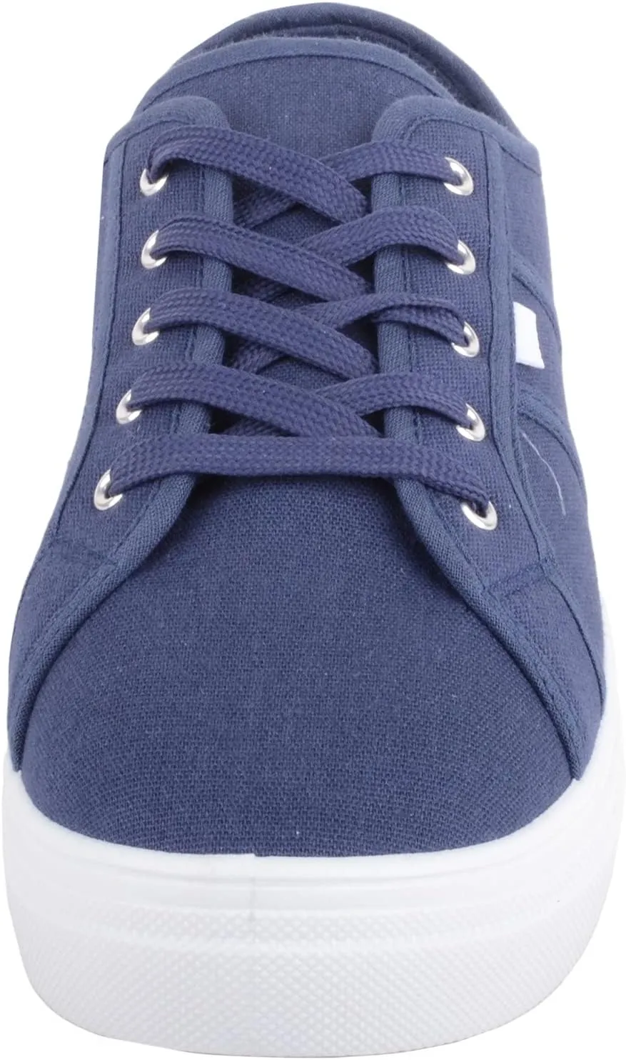 Womens Girls Minimalistic Lace Up Canvas Trainers Sneakers