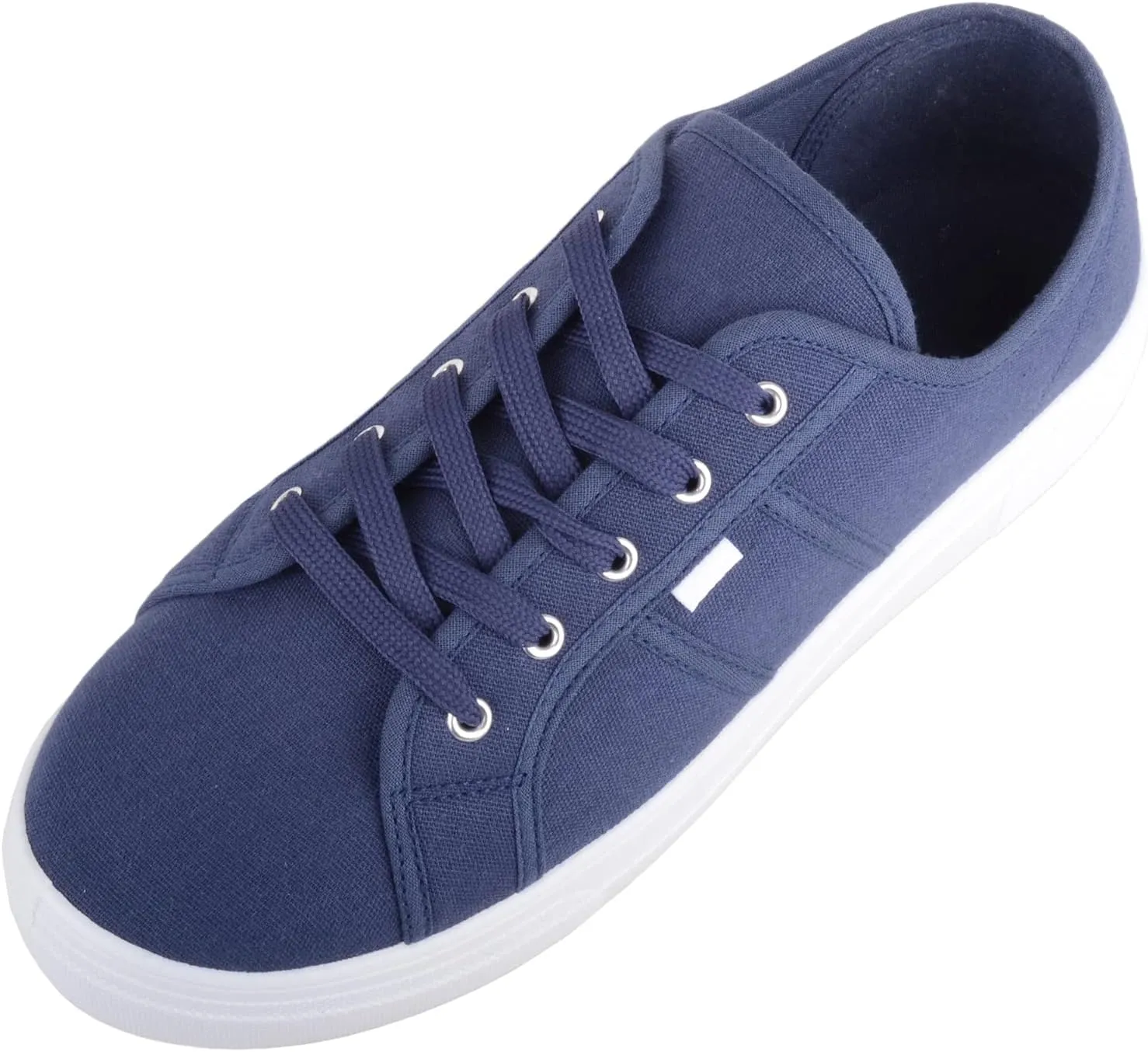 Womens Girls Minimalistic Lace Up Canvas Trainers Sneakers