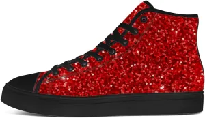 Women's Glitter Shoes High Top Canvas Sneakers Lace Up Casual Walking Shoes Gifts for Girlfriend Ladies
